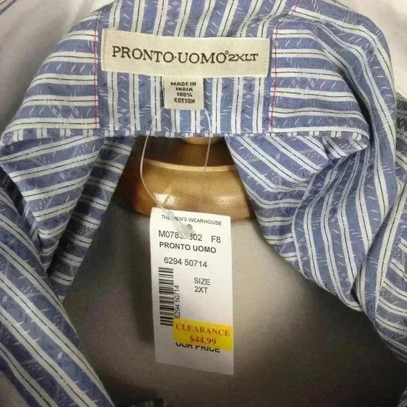 NWT PRONTO UOMO Long Sleeve Multi-Color 2X SHIRT - Picture 6 of 6